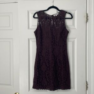 Maroon lace mini dress